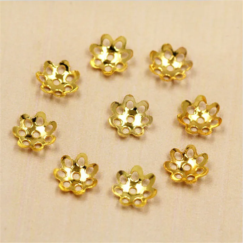 Multiple Size Approx 6~100pcs Rhodium/Gold/Bronze Metal Beads Caps Components For Jewelry Making DIY Bracelet Findings |