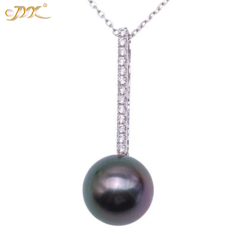 JYX Tahiti Pearl Necklace Women beautiful 14K Gold 9.5mm Black Tahitian Pendant 18&quot | Украшения и аксессуары