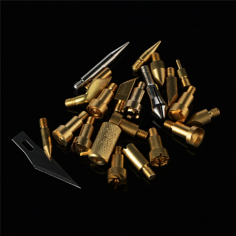 

22pcs New Wood Burning Pen Tips Stencil Soldering Iron Tip For Pyrography Woodworking Carving Tool