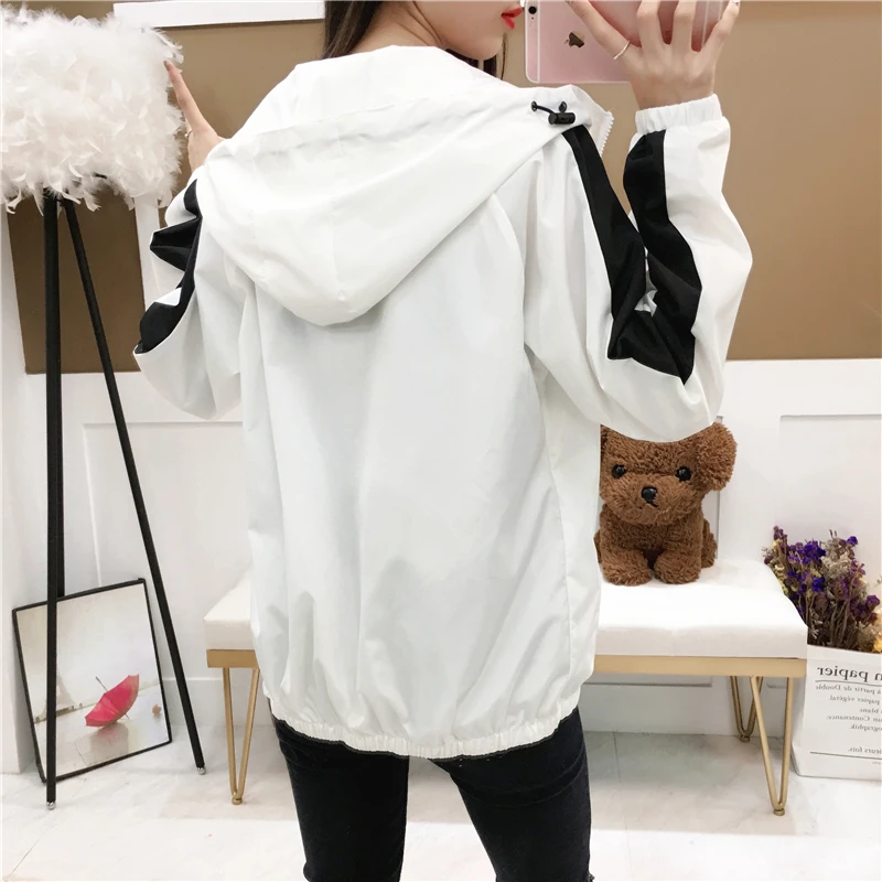 UHYTGF Women Hooded clothes 2019 Korean version of the loose Plus size top women jackets spring autumn Couple casual X24 | Женская