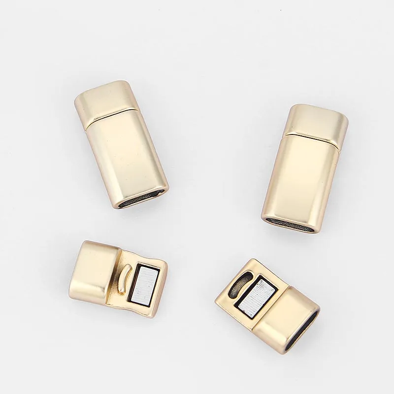 

3pcs Matte Gold /Silver Color Flat Magnetic Clasp For Double 5mm Round Leather Cord Bracelet Necklace Jewelry Findings Making