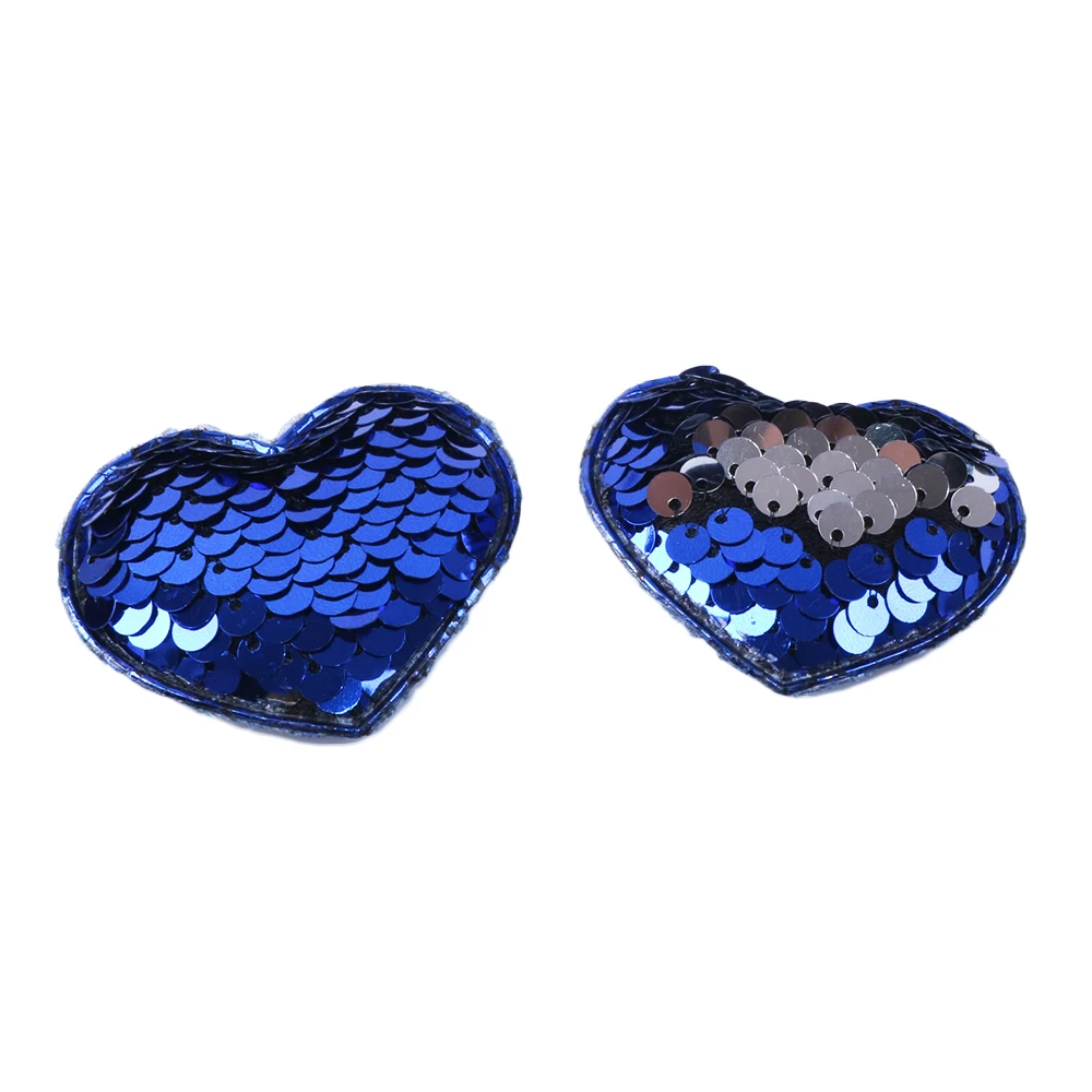 David accessories с бантом в виде сердца, Реверсивный к требованиям заказчика; сверкающие; Цвет Сменные простыни нашивка с блестками, сделай сам DIY бигуди для волос Украшения, 5Yc6986 - Цвет: 50x45mm
