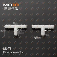 2020 MJ-T8 (1000pcs/Lots) 8MM Plastic Pagoda Barbed Equal 3 Way Tee Type Hose Connector Pipe Fitting Tube Joint for Garden
