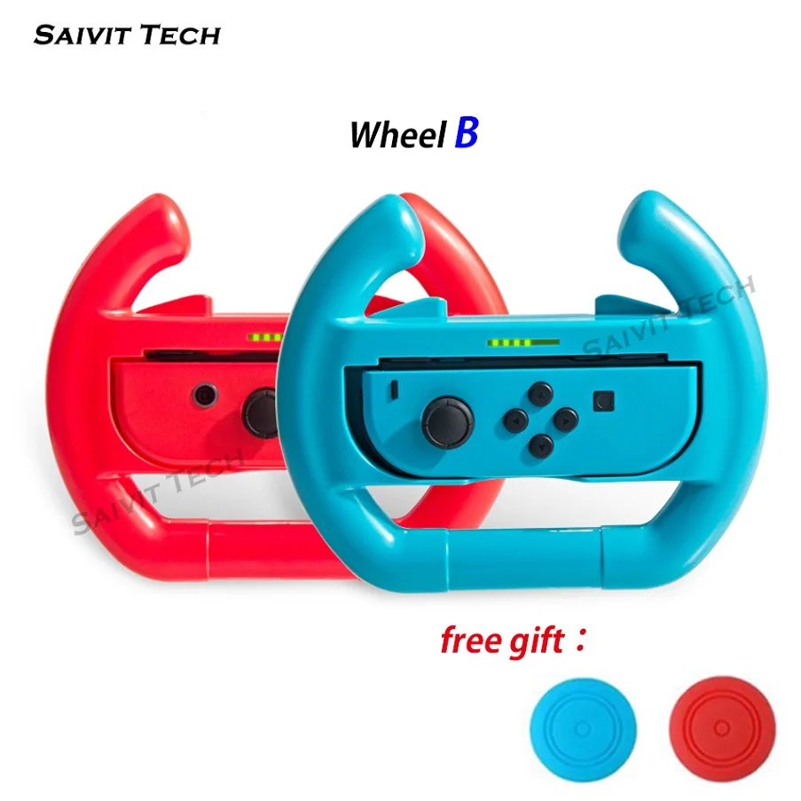 wheel B 2 шт. Nitendo переключатель руля ручка подставка держатель контроллер ручка с индикатором уровня батареи для nintendo переключатель Joy con - Цвет: wheel B