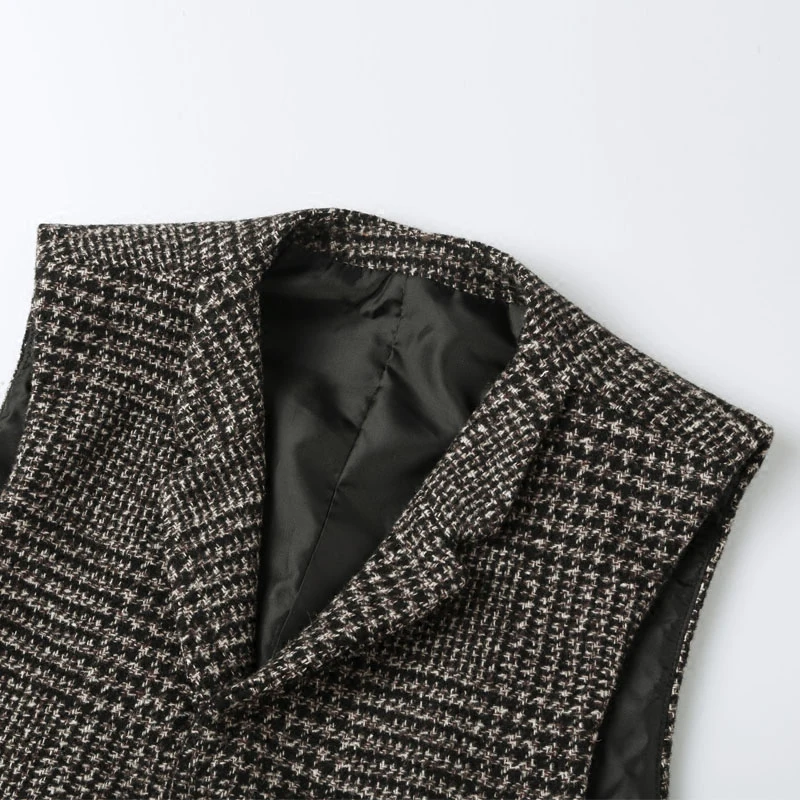 2018 new Men waistcoat winter retro plaid slim lapel woolen vest Mens England style vintage suit fashion brand design | Мужская одежда