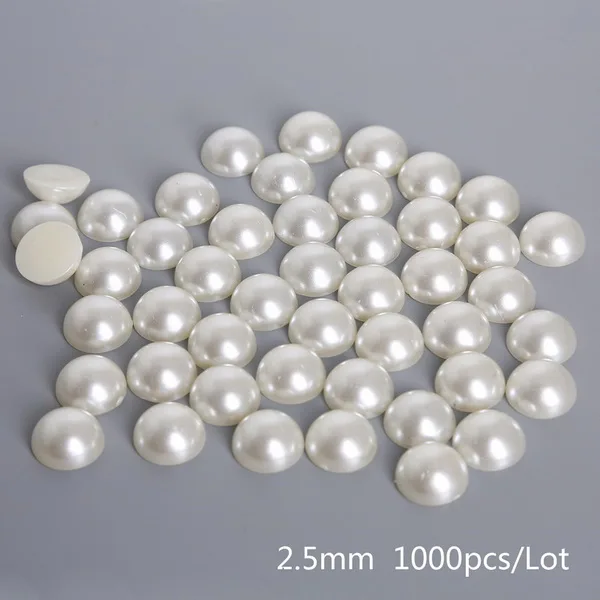 1000pcs New 1.5mm-14mm Flatback Half Round Plastic ABS Imitation Beige Pearl Craft Beads For DIY Jewelry Craft Scrapbook Decoration - Цвет: 1000pcs