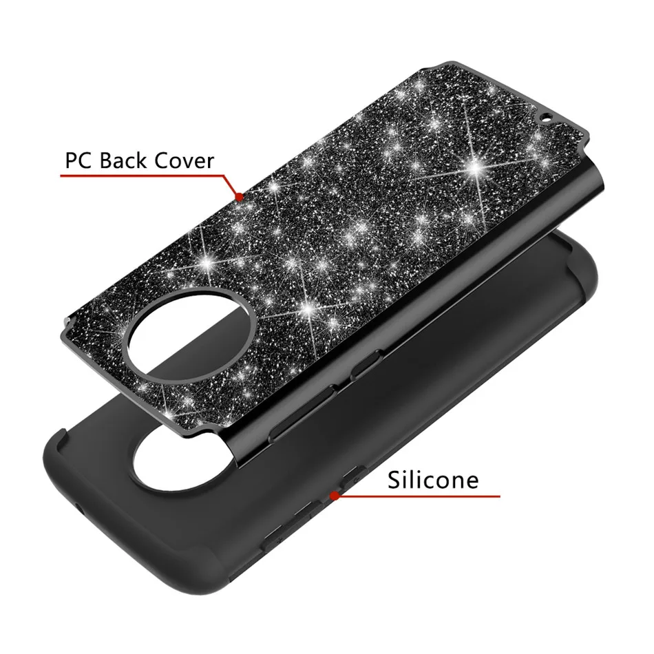 Diamond Case for Motorola Moto G6 Hybrid Silicone+PC Anti break Crystal Glitter Bling Diamonds shockproof mobile phone case |