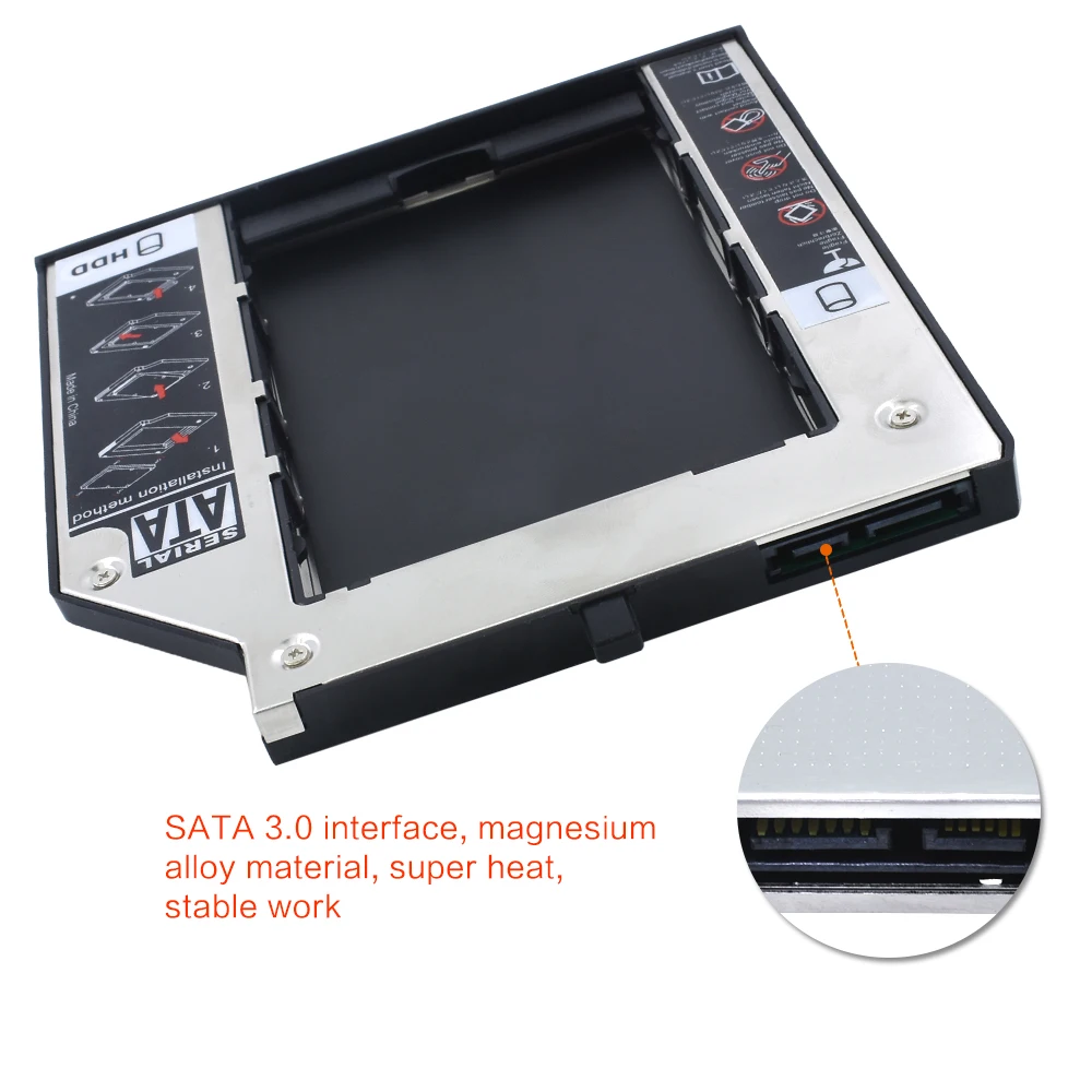 TISHRIC Optibay 2nd HDD Caddy 9 5 мм SATA 3 0 2 &quotSSD корпус для Lenovo ThinkPad T420s T430s T500 W500 T400 T410 T410s |