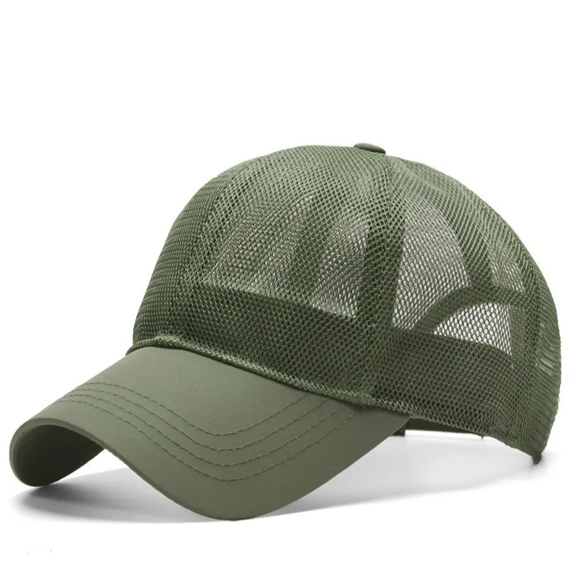 full mesh army green Мужская кепка большого размера, летняя мужская кепка, сетчатая Кепка, Мужская кепка, быстро сохнет, s M 55-60 см L 60-65 см - Цвет: full mesh army green