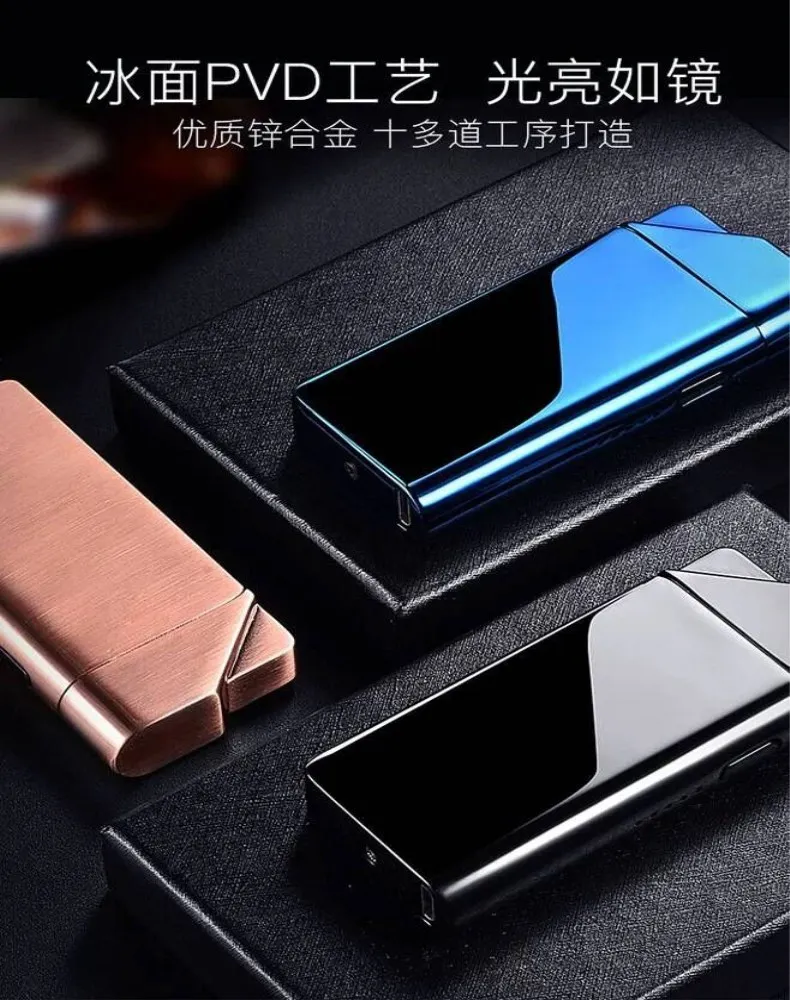 Двойной дуги плазменная Зажигалка Электронные USB зажигалки для курение сигар ветрозащитный перезаряжаемый прикуриватель в виде курительной трубки