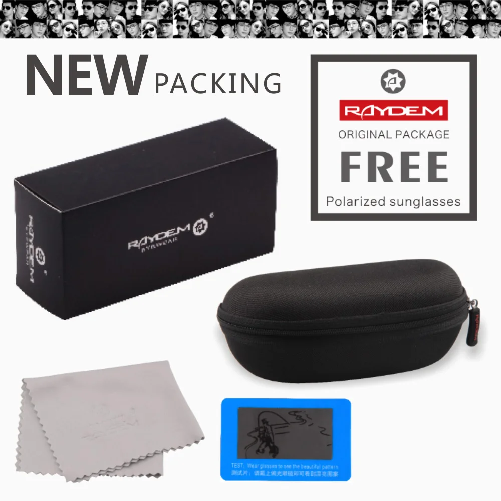RAYDEM брендовые дизайнерские поляризованные мужские солнцезащитные очки без
