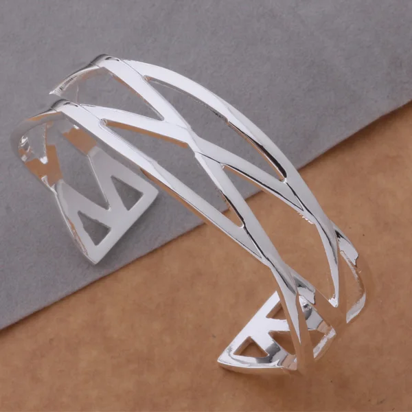 Женские браслеты круглой формы посеребренные вечерние свадебные AS085|bangle diamond|bangles