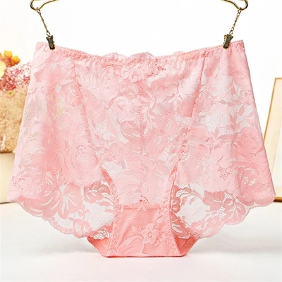 Red shrimp ropa interior femenina сексуальное нижнее белье ярких цветов женское нижнее белье размера плюс 5XL кружевные прозрачные трусики с цветочным рисунком - Цвет: Red shrimp
