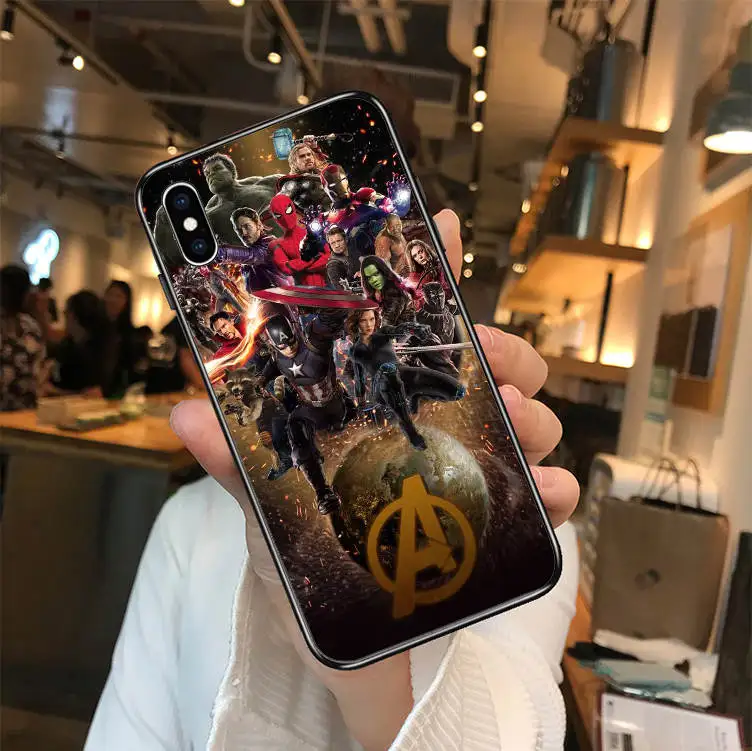 TPU Marvel DC Comics железные человеческие Мстители Endgame Thanos Мягкий ТПУ чехол для iPhone X SE 5 5S 6 6 S Plus 7 8 Plus XR XS MAX - Цвет: TPU