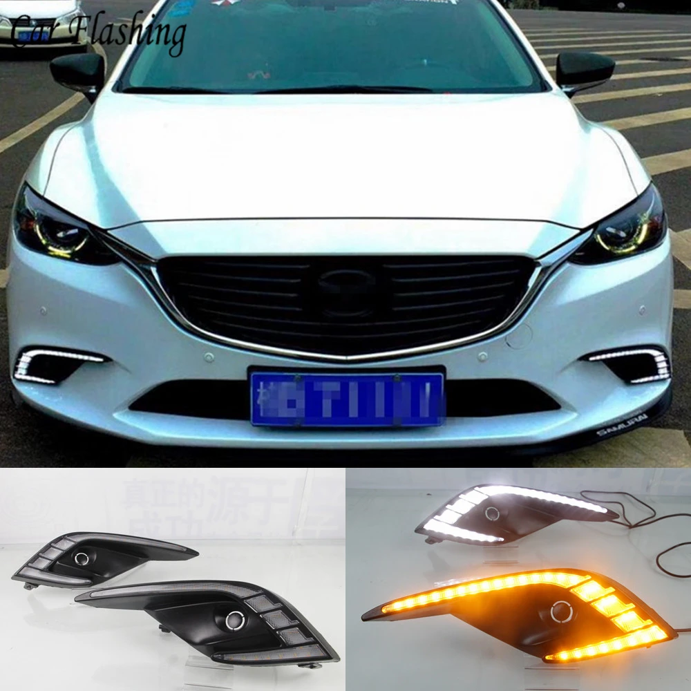 Автомобильный мигающий для Mazda 6 Atenza 2016 2017 2018 дневной ходовой светильник