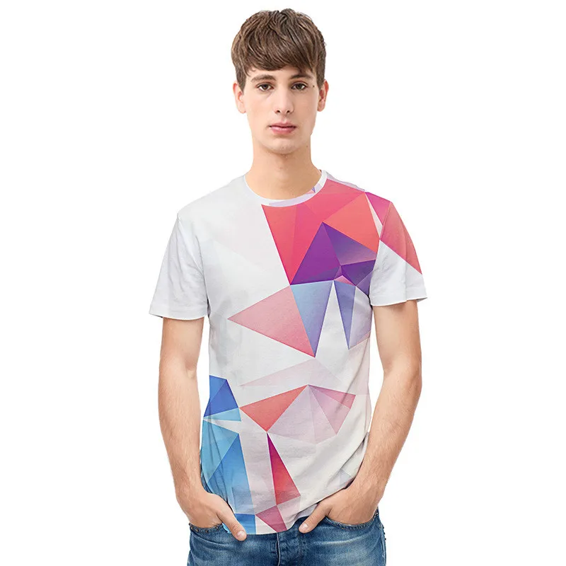 Футболка Новая Летняя мужская креативная Геометрическая 3D печатная уличное
