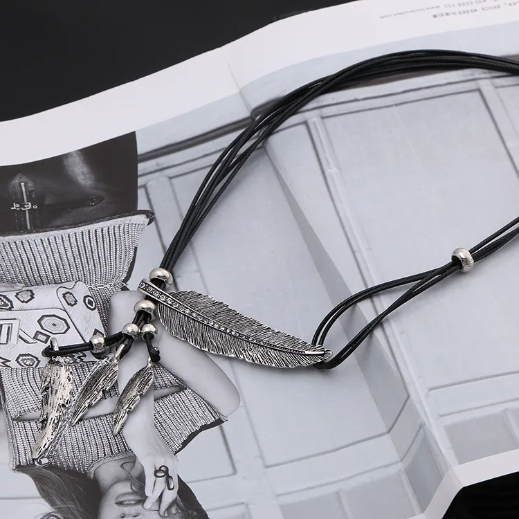 Женское ожерелье сплав перо массивный винтажные подвески для ожерелий украшения