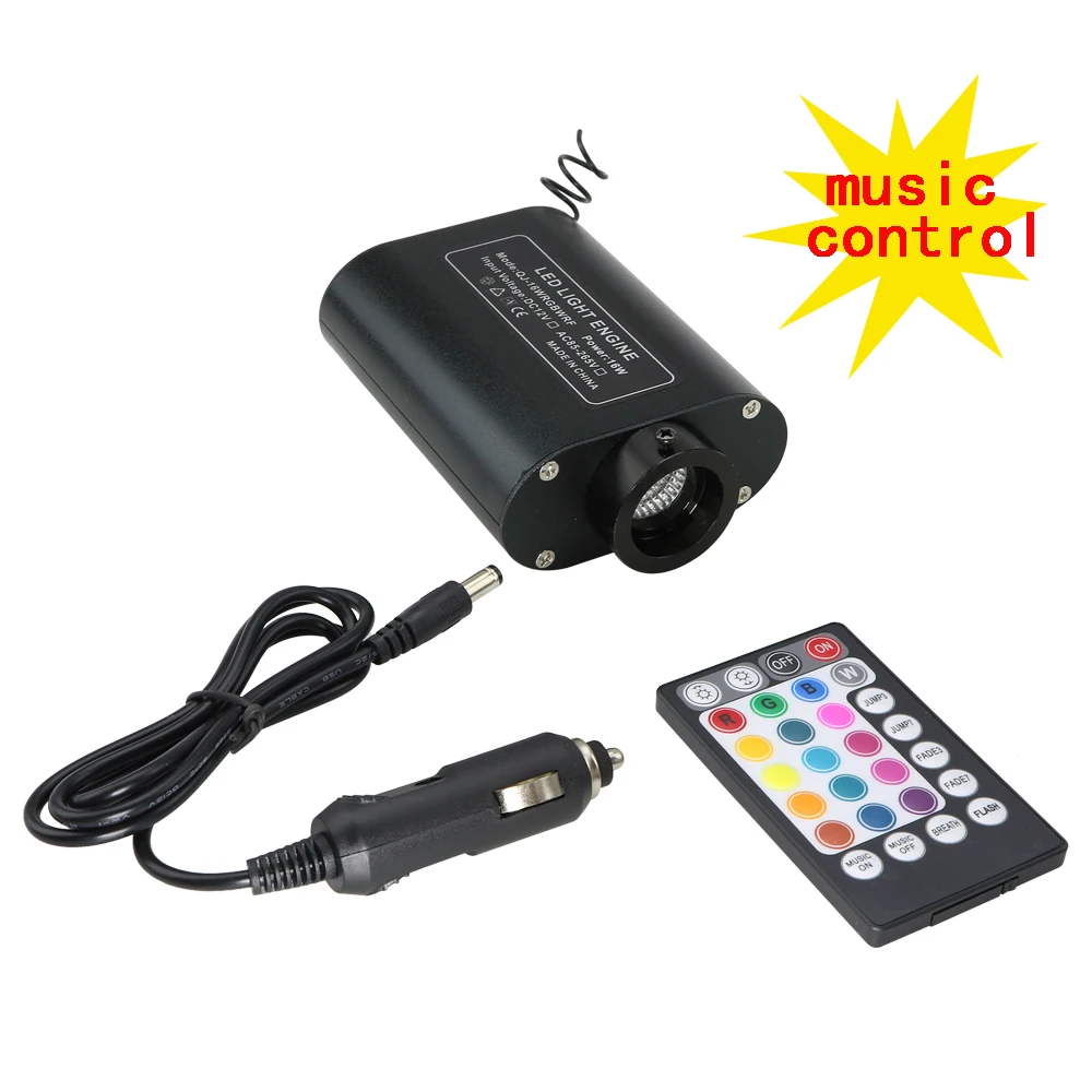 DC12V 16 Вт Музыкальная вспышка волоконно оптический двигатель драйвер автомобиля