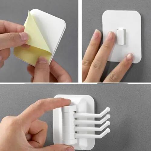 Держатель для полотенец на присоске с 4 крючками 2 кг|Крючки и направляющие| |