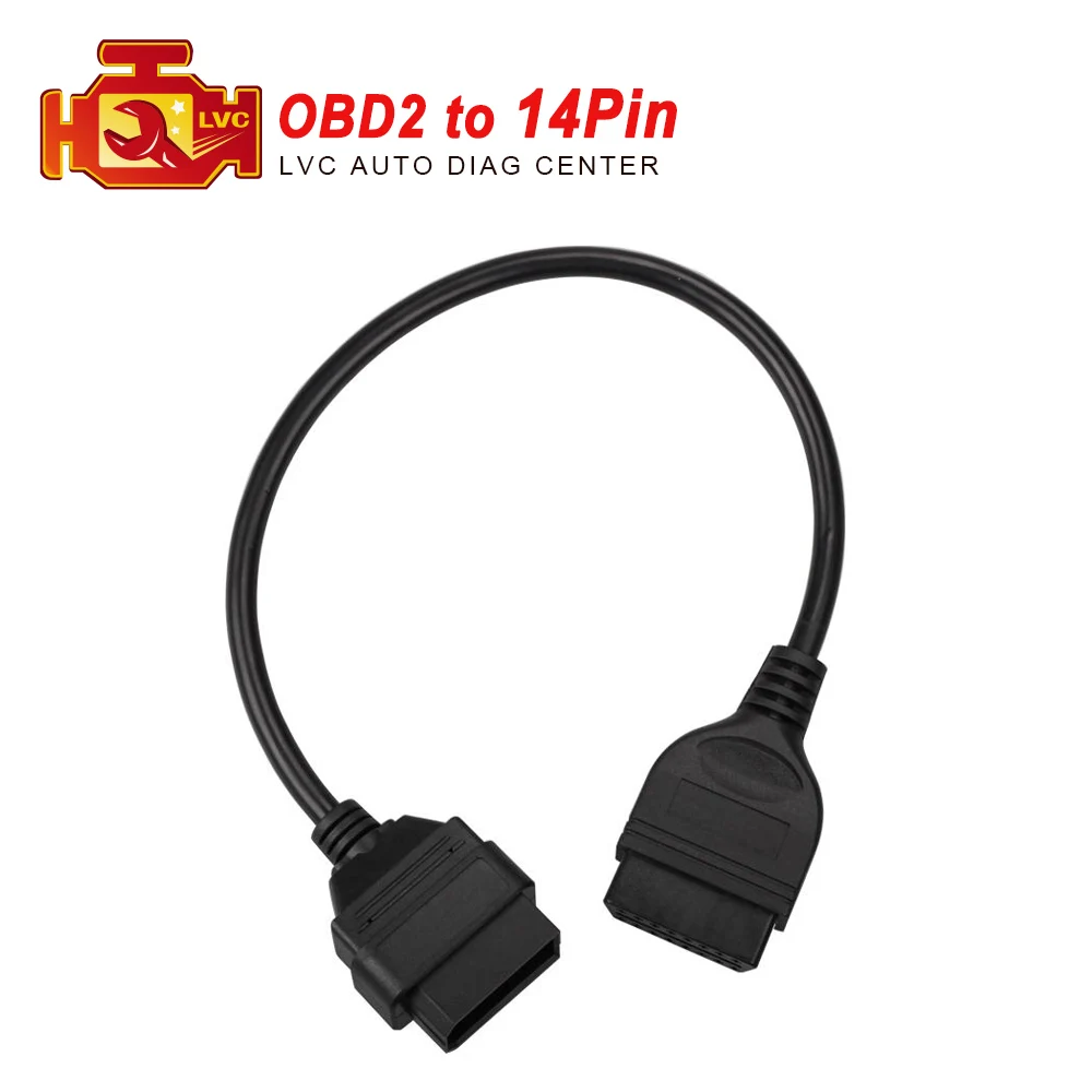 Диагностический кабель OBD2 с 16pin на 14 pin для nissan OBDII удлинитель OBD1 obd2 свинцовый