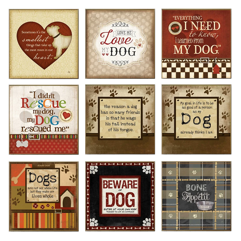 

Винтажный постер, абстрактная живопись на холсте, принт «Моя собака», любовь, настенные художественные картины для гостиной, домашний декор...