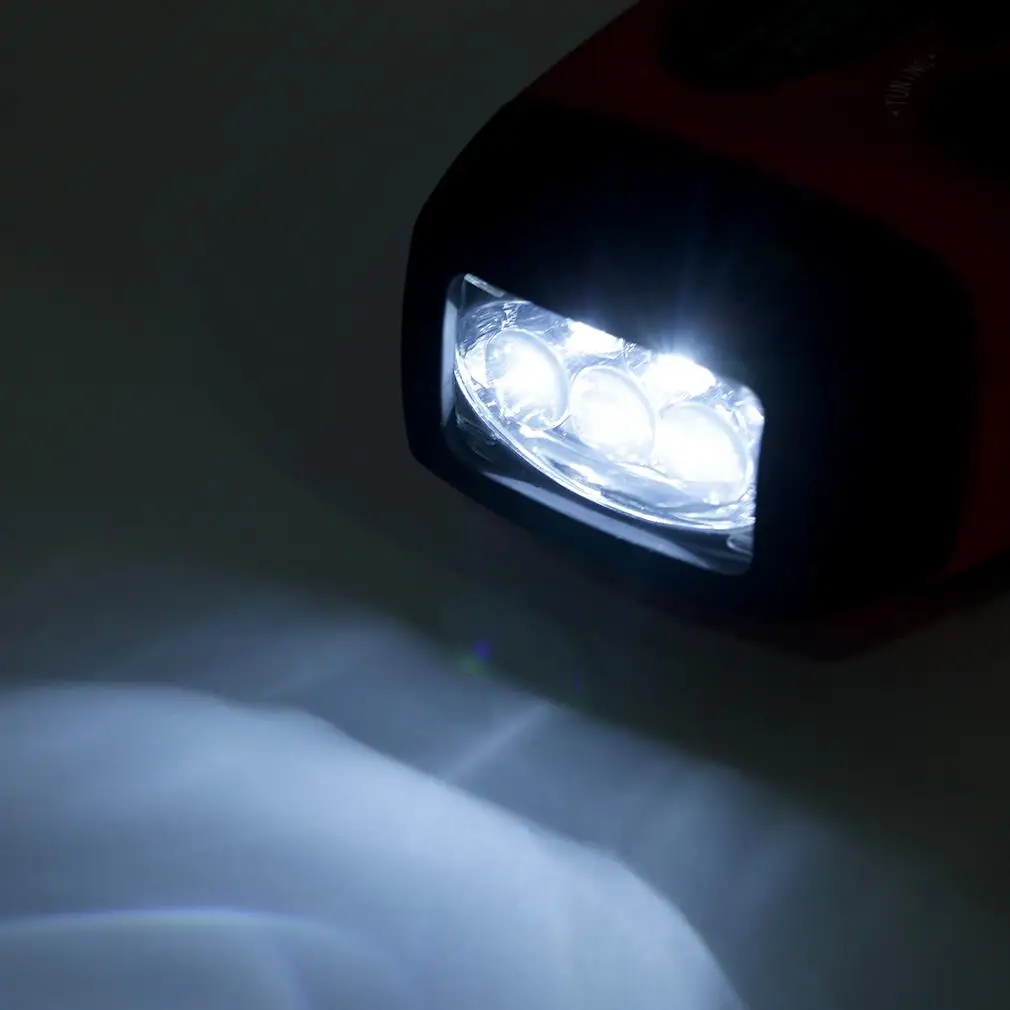 Чрезвычайная Солнечный рукоятки электрический фонарик Фонарь динамо Яркий 3