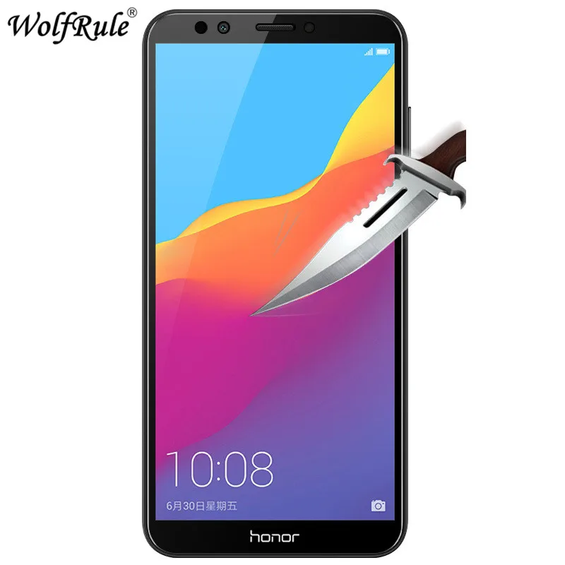 Protector de pantalla para Huawei Y7 2018, vidrio templado para Huawei Y7 2018, vidrio de cobertura completa, Honor 7C Pro, pel&iacute;cula de 5,99 pulgadas, 2 uds.-1