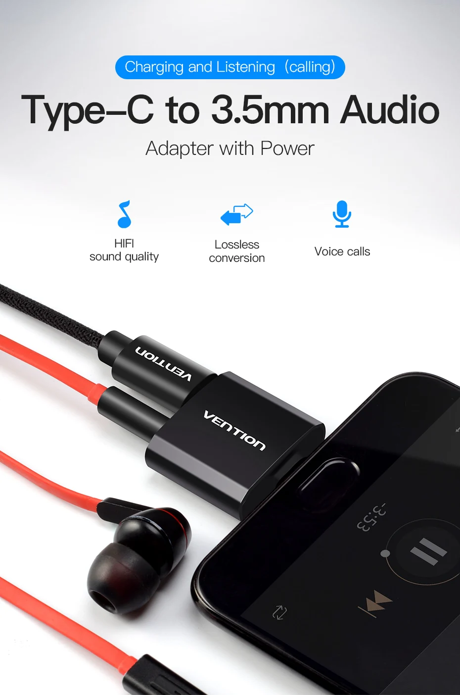 Vention usb type C до 3,5 мм AUX аудио USB3.1 для наушников адаптер для Xiaomi 6 Note MIX HUAWEI P20 Pro type c 3,5 динамик