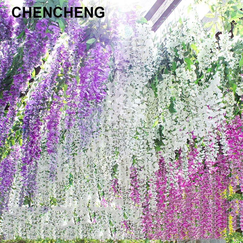 CHENCHENG 110 см в длину 24 шт./лот искусственный Шелковый Цветок Глициния лоза