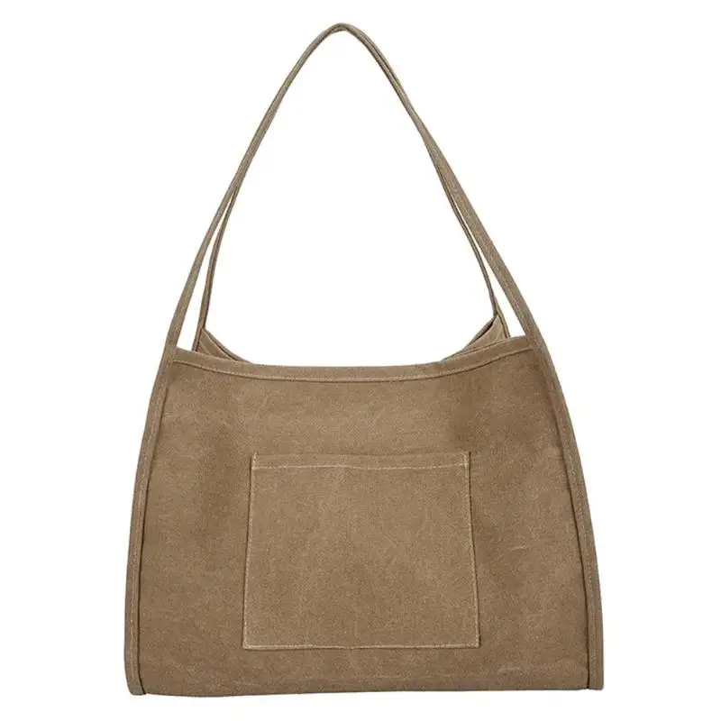 Light Brown Модные женские одноцветные сумки через плечо, летние пляжные женские сумки с большой вместительностью, повседневные холщовые сумки для покупок - Цвет: Light Brown