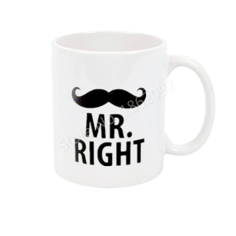 Забавный Mr Mrs Кофе кружка набор Новинка mr. Right всегда прав пара кружки чашки носки