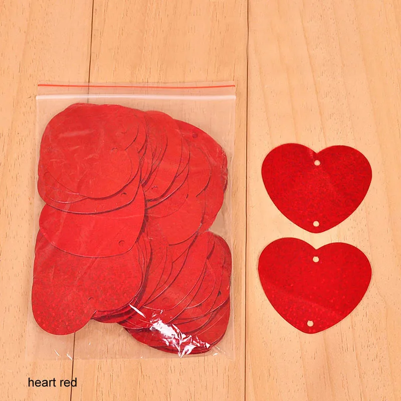 heart red Marriage Room Balloon Accessories Decor Ribbon Rain Pendants 100 Pcs Cloth Material Star Card Wedding Supply Laser Pendant - Цвет: heart red