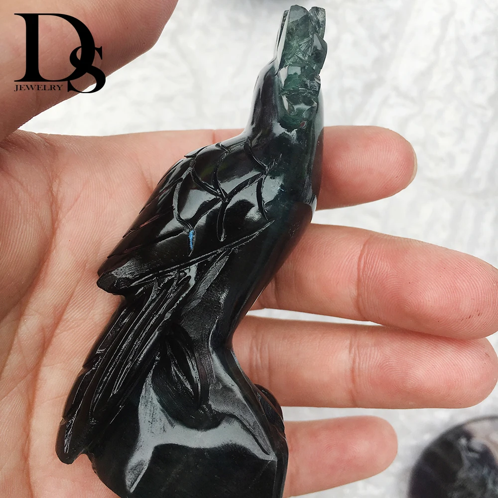 3 &quotвысокое качество полировка натуральный Радужный флюорит фигурка попугая