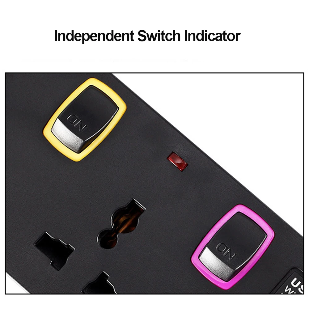 Сетевой фильтр 2/3/5/AC, универсальные розетки, розетка с USB, индивидуальный переключатель 3 м/9,8 Фута, медный удлинитель