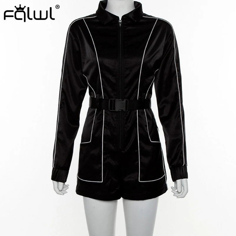 FQLWL светоотражающий Полосатый Сексуальный клубный Облегающий комбинезон