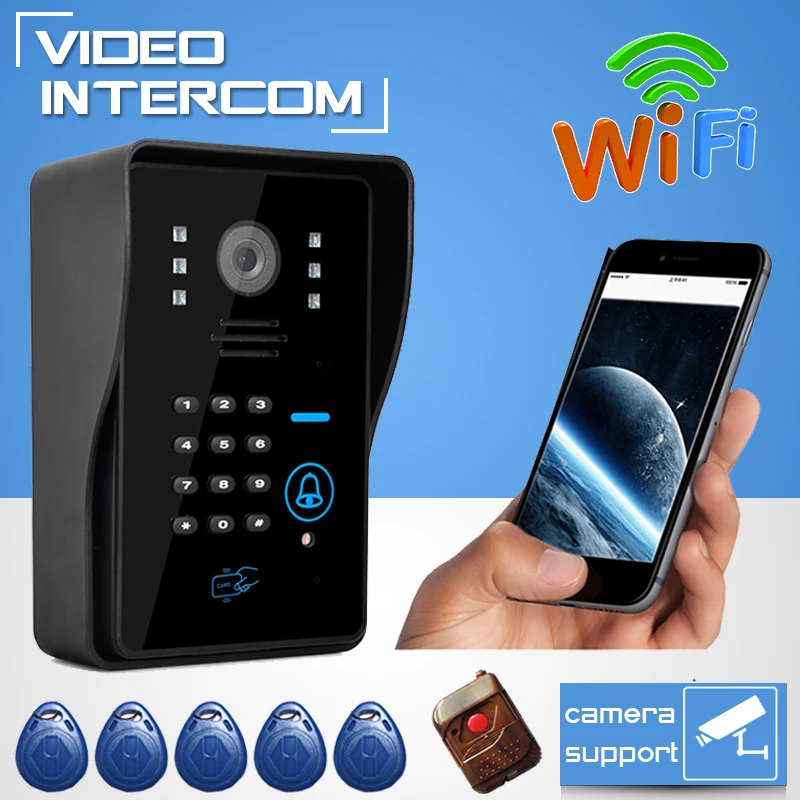 2016 Беспроводной сенсорный водонепроницаемый WI-FI Видео-телефон двери интерком