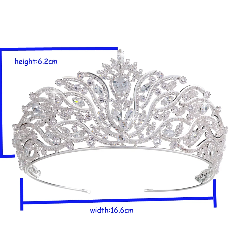 Сверкающая Корона из циркония AAA Аксессуары для украшений фея головной убор