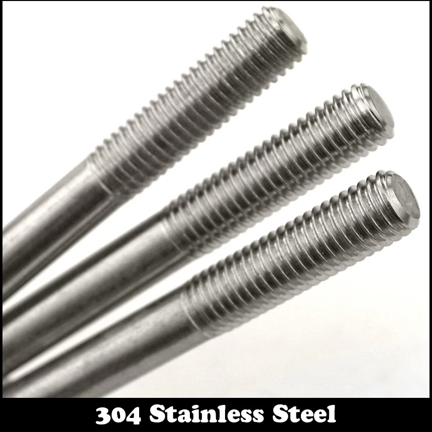 M3 * 100 M3x100 110 M3x110 120 мм M3x120 304 нержавеющая сталь 304ss DIN835 винт Безголовый двойной