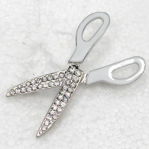 12 шт./лот оптовая продажа брошей со стразами эмалевые ножницы модные булавки