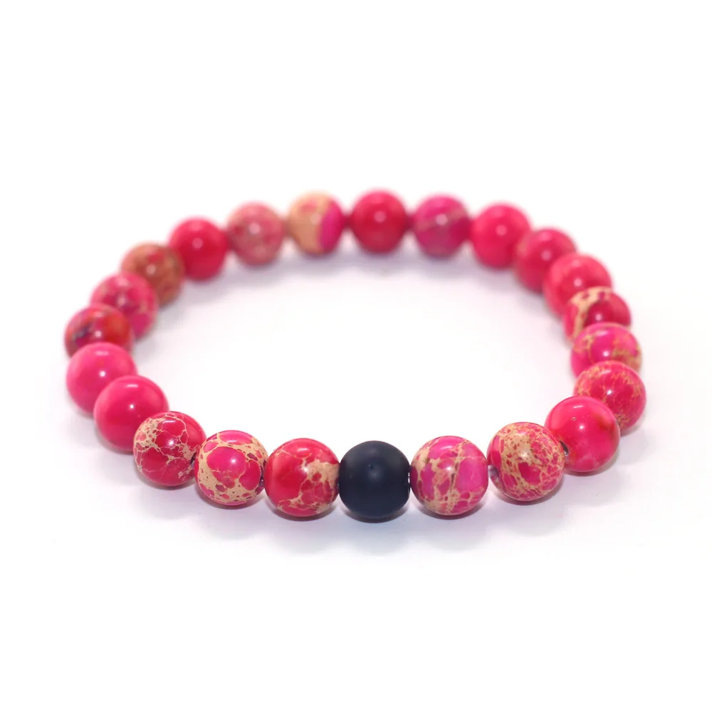 Лидер продаж простые модные браслеты с бисером эластичные матовый камень