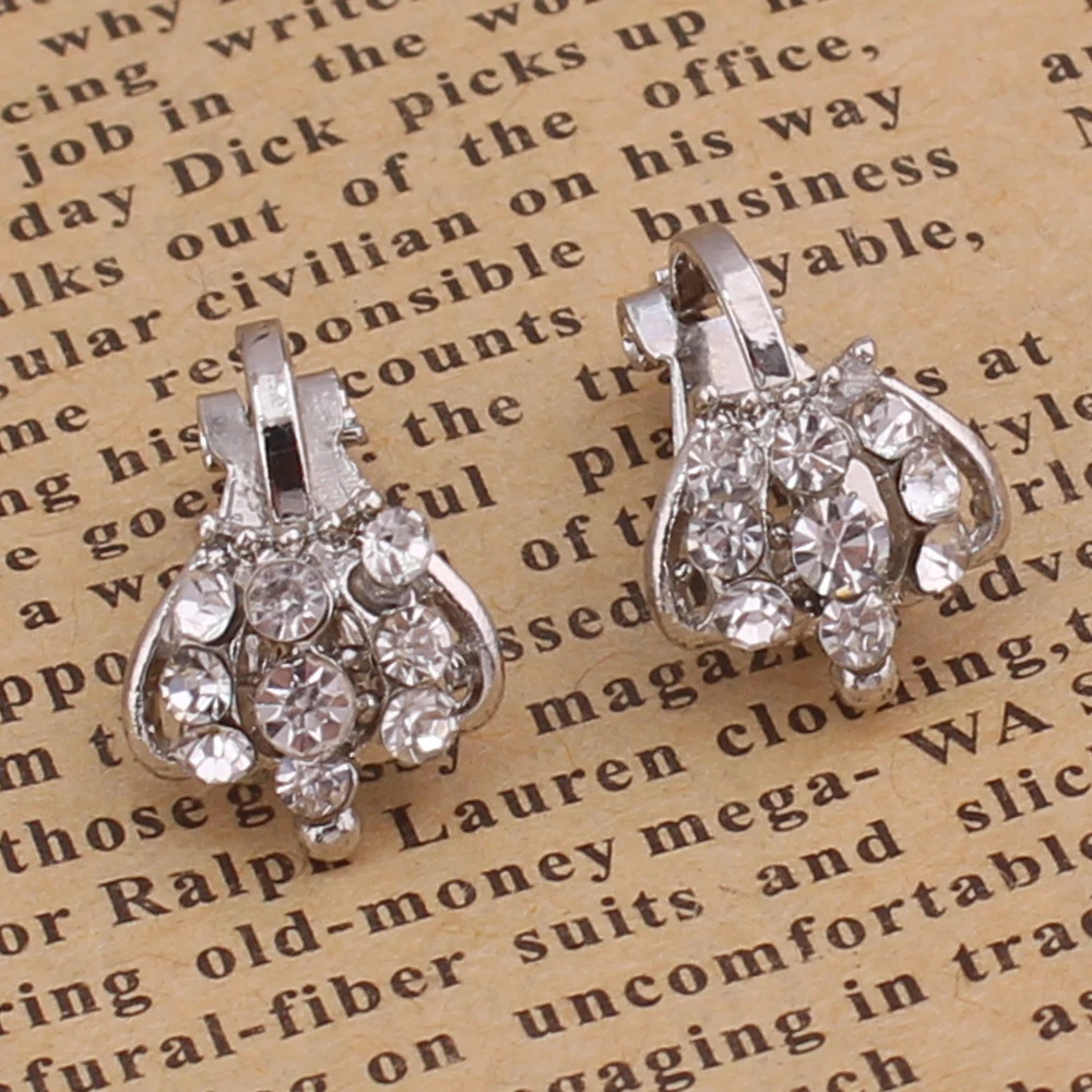 d9 crown Бренд Grace Jun rhinestone Кристалл Сердце Корона клипса геометрической формы на серьги без пирсинга для девочек Дети Мода милый ушной зажим без аллергии - Окраска металла: d9 crown