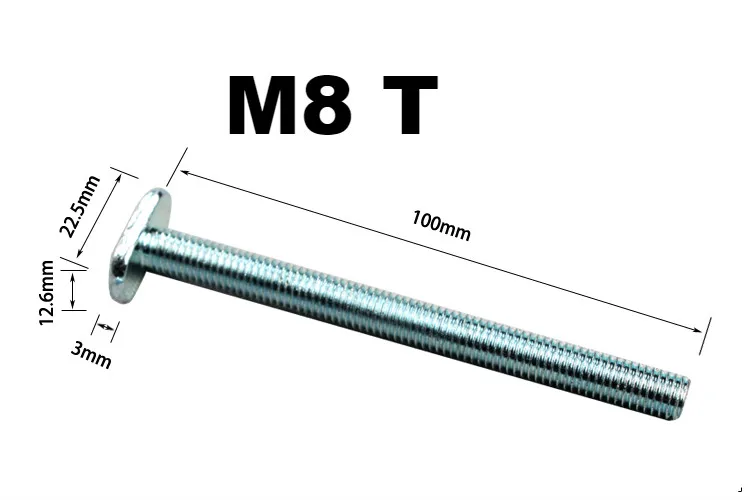 1Pc T Screw M8 Деревообрабатывающий стол из металла быстрого действия удерживающий зажим набор для Т-образной дорожки деревообрабатывающий инструмент Аксессуары - Цвет: 1Pc T Screw M8