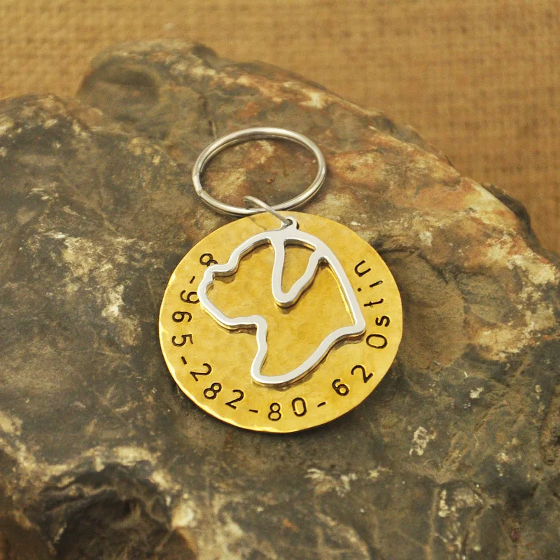 Заказная идентификационная бирка для собак боксерская медная домашних животных