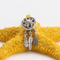 hot sale silver color charm bead fashion hollow dreamcatcher beads for original pandora charm bracelets bangles jewelry