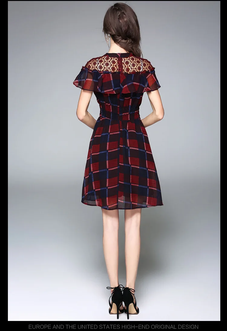Фото Summer Dress 2017 Women European Design Charming Lace Jacobs Patchwork Gewen Waist Женская одежда Summer Dress 2017 Women European Design Charming Lace Jacobs Patchwork Gewen Waist Женская одежда