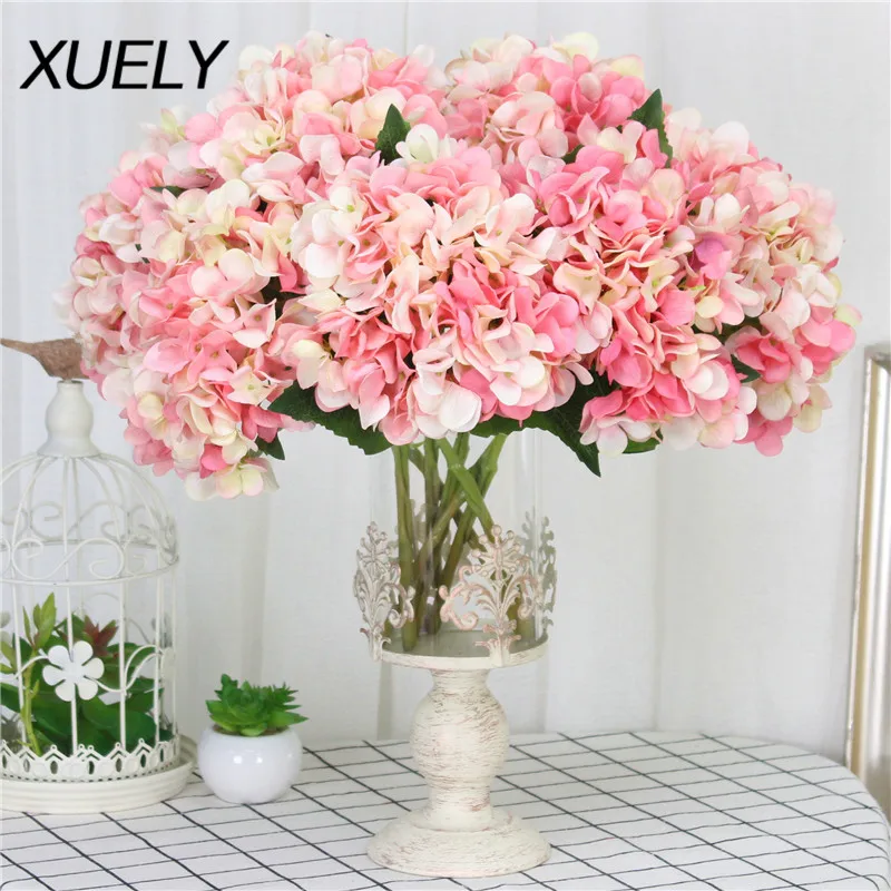 35cm Artificial flowers Silk hydrangea wedding Bride bouquet home new Year decoration accessories for vase flower arrangement | Дом и сад