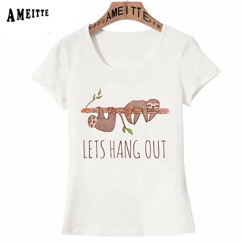 Модная Летняя женская футболка с коротким рукавом модная принтом Just Hanging Out