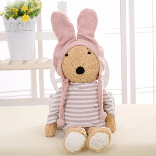 brown Le sucre Kawaii rabbit 30 см одежда Одна Шляпа Кролик плюшевые детские мягкие игрушки куклы Подарки, одежду можно снять - Цвет: brown