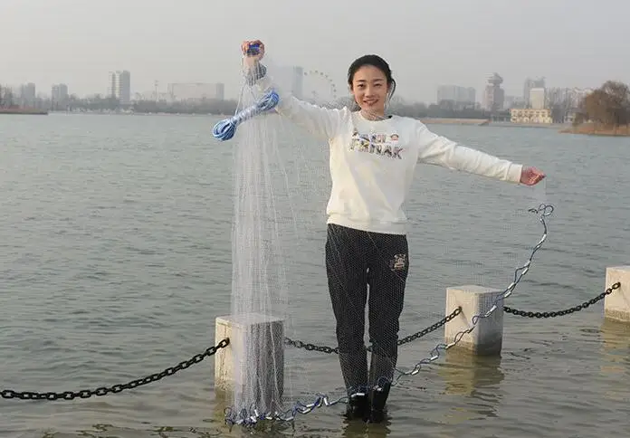 Рыболовная сеть Finefish рыболовная 2 4 7 м маленькая Складная сеточка с американскими