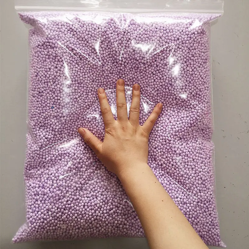Purple 250g 4-6mm 250 г 4-6 мм слайм красочные поролоновые шарики наполнитель DIY Поставки слаймов мини мягкие бусины для пушистого украшения - Цвет: Purple 250g 4-6mm